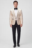 Tailleur da ballo Jacquard con bavero a 2 pezzi con un solo bottone