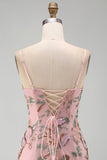 Camino rosa a flore, Bodycon Lace Up Back Out Short Homecoming Abito del Ritorno a Casa con Paillette