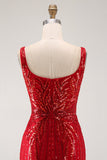 Abito corto di Homecoming in Bodycon Bordeaux scintillante con paillettes scollo quadrato