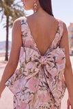 Abito di cocktail a Fine Rosa Verde Bodycon Bateau con fiocco grande
