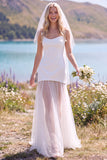 Abito da sposa bianco senza spalline in tulle Maxi Elopement