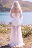 Abito da sposa bianco senza spalline in tulle Maxi Elopement