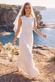 Abito da sposa Maxi Elopement appliquedato con sagoma bianca