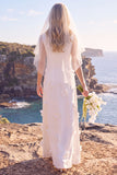 Abito da sposa Maxi Elopement appliquedato con sagoma bianca