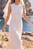 Abito da sposa Maxi Elopement appliquedato con sagoma bianca