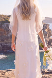 Abito da sposa Maxi Elopement appliquedato con sagoma bianca