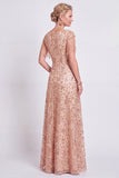 Abito polveroso Rose A-Line collo a V con frangie