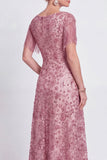 Abito polveroso Rose A-Line collo a V con frangie