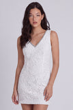 Abito corto corto di laurea corto corto a perline bodycon neck scollo a V