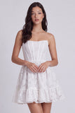 Corsetto floreale A-Line senza spalline Abito bianco