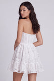 Corsetto floreale A-Line senza spalline Abito bianco