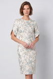 Bodycon abito midi a collo tondo azzurro chiaro con maniche corte