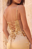 Corsetto verde scuro con spalline sottiglie corse floreali corto da cocktail con pizzo sulla schiena