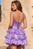 Corsetto A-Line Dorato Abito Cordo di Fine Figlio Corsetto a Perline a Livelli con Punte e Pizzo Indietro