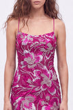 Abito di fine Bodycon blu con spalline con paillettes e perline con pizzo dietro