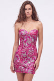 Bodycon paillettes verdi senza spalline Abito corto da ritorno a casa con pizzo sulla schiena