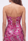 Bodycon paillettes verdi senza spalline Abito corto da ritorno a casa con pizzo sulla schiena