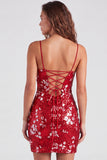 Bodycon Con Paillette Verdi Scintillanti Spalline Con Lacci Vestito di cocktail
