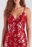 Bodycon Con Paillette Verdi Scintillanti Spalline Con Lacci Vestito di cocktail