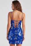 Bodycon Con Paillette Verdi Scintillanti Spalline Con Lacci Vestito di cocktail