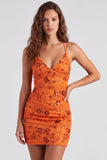 Fucsia Bodycon Lace Up Back Floreale Vestito Corto di cocktail con paillettes