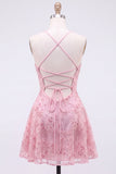 Paillettes rosse a linea A pizzi raccolti dietro spallette Vestito corto