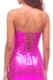 Abito di cocktail Gold Bodycon Keyhole Metallic Neck Indietro
