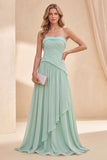 Abito Maxi A-Line Verde Menta Verde Menta A Rugato