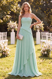 Abito Maxi A-Line Verde Menta Verde Menta A Rugato