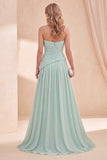 Abito Maxi A-Line Verde Menta Verde Menta A Rugato