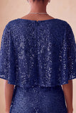 Bodycon rosa scintillante con collo tondo paillettes arricciati Vestito corto di cocktail con fascia