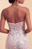 Blush Bodycon Paillett Arricciati Abito corto di cocktail