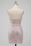 Blush Bodycon Paillett Arricciati Abito corto di cocktail