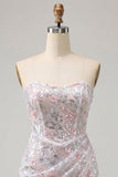 Blush Bodycon Paillett Arricciati Abito corto di cocktail