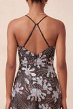 Bodycon nero con spalline spaghetti paillettes vestito corto floreale per il ritorno a casa con fessura