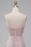 Corsetto bodycon blush con spalline spalmlie scortate Paillett vestito corto floreale per il ritorno a casa