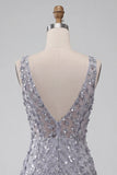 Abito corti di cocktal con corto bodycon floreale lavanda con piume