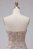 Sweetheart Dusty Sage Bodycon Corsetto Trasparente Corto da cocktail con perline