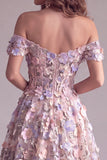 Corsetto A a tramonta 3D rosa Applique floreali A a spalla e corsetto lungo