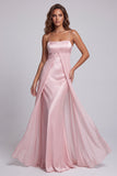 Abito elegante a spalline rosa chiaro A Long Formal