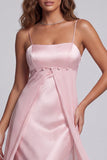 Abito elegante a spalline rosa chiaro A Long Formal