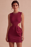 Bodycon Abito bianco con scollo tondo con fiocco