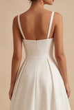 Abito da fidanzamento Midi elegante a linea bianca a linea A
