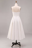 Abito da fidanzamento Midi elegante a linea bianca a linea A