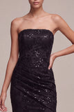 Abito elegante Maxi a spalline nere con paillettes
