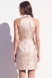 Mini vestito a bavero floreale rosa Jacquard Peak