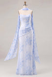 Vestito da damigella lunga con corsetto senza stelle Sirena Sage e pizzo sulla schiena