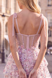 Corsetto a livelli lilla corsetto con volant vestito corto di ritorno a casa