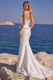 Corsetto bianco senza spalline Abito da sposa lungo da raso