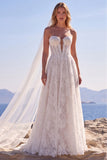 Corsetto bianco senza spalline in pizzo con velo